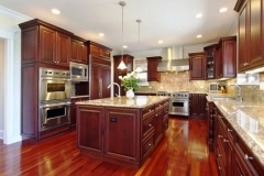 Kitchen with cherry wood cabinetry